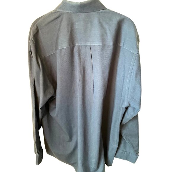 Van Heusen Navy Long Sleeve Dress Shirt Size 16‎ 1/2 34/35 Cotton Blend - Picture 4 of 9